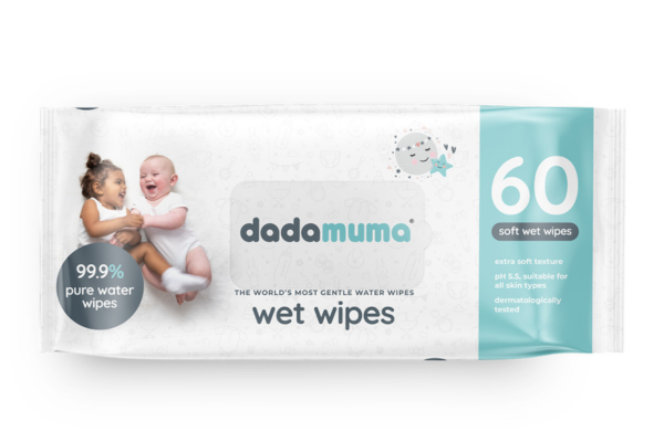 new 99.9% water wipes