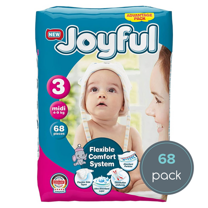 joyful size 3 midi nappy (4-9kg)