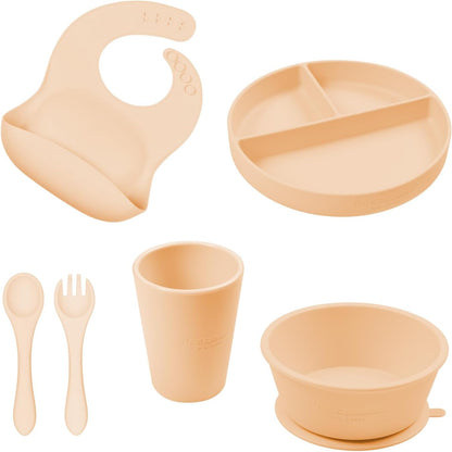 6 piece coral silicone little stars dining set