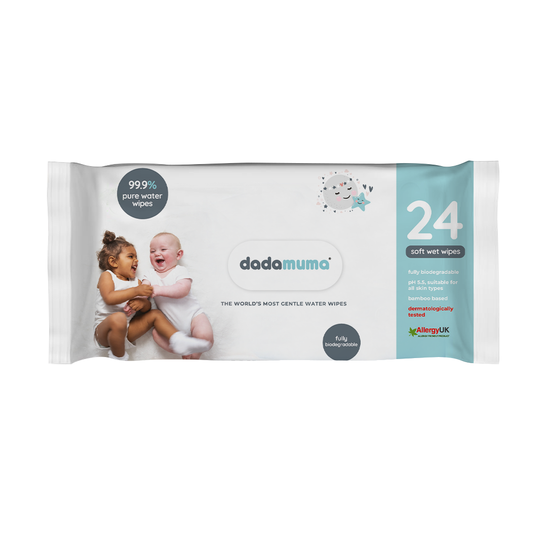 dadamuma 99.9% pure water XL washcloths - pack of 24 (box x 12)
