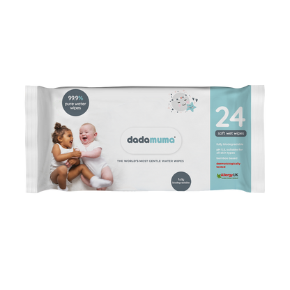 dadamuma 99.9% pure water XL washcloths - pack of 24 (box x 12)