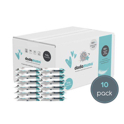 dadamuma 99.9% pure water XL washcloths - pack of 24 (box x 10)