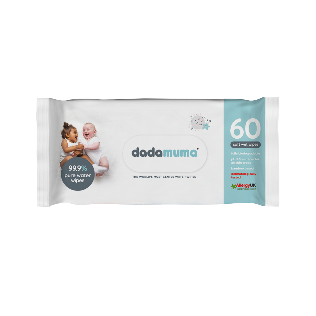 dadamuma 99.9% pure water wipes - pack of 60 (box x 12)