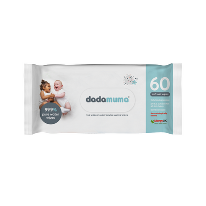 dadamuma 99.9% pure water wipes - pack of 60 (box x 12)