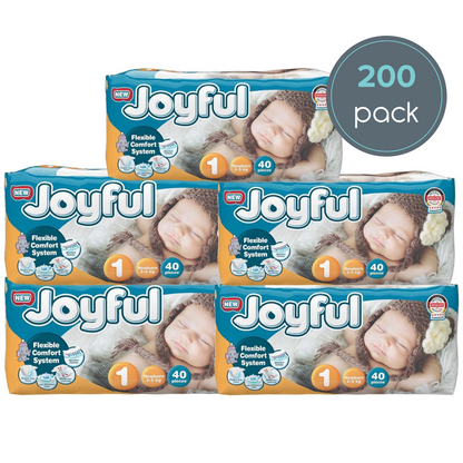 joyful size 1 newborn nappy | multipack (200 nappies)
