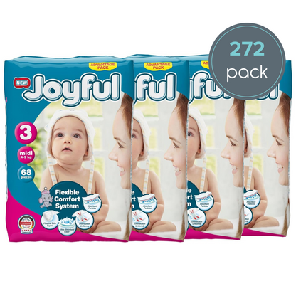 joyful size 3 midi nappy | multipack (272 nappies)