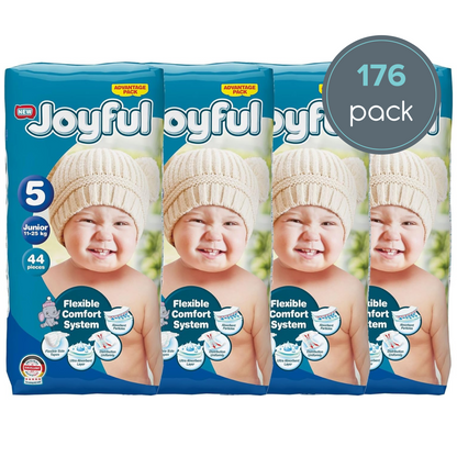 joyful size 5 junior nappy | multipack (176 nappies)