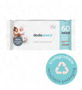 dadamuma 99.9% pure water wipes - pack of 60 (box x 12)